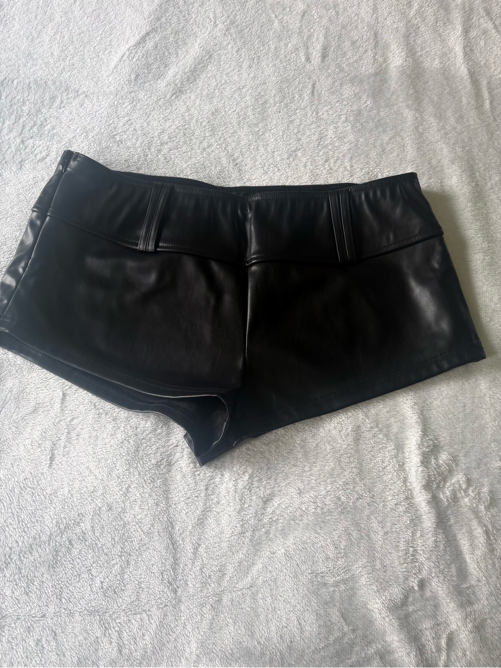 ROMWE Black Faux Leather Bike Shorts